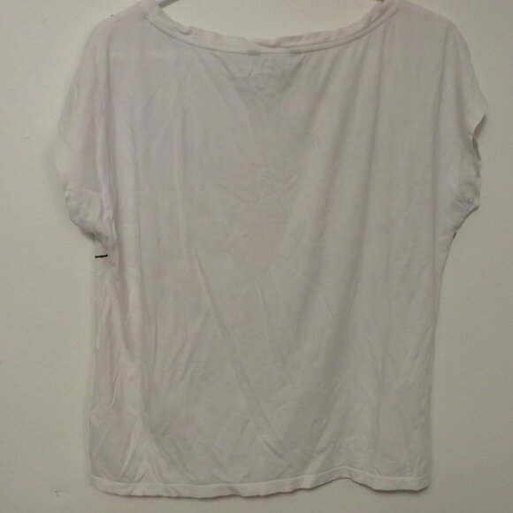 Lauren Ralph Lauren T-Shirt Short Sleeve White with Black Cursive Size L Women's - Picture 2 of 5